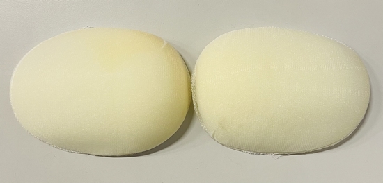 Shoulderpads Raglan oval large, White, per 10 p